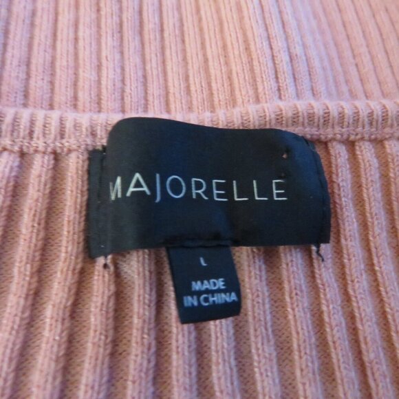 MAJORELLE Salone Mini Dress Stretch Ribbed Pastel in Dusty Rose - Size L - Picture 14 of 14